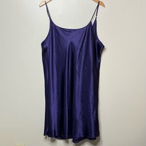 Vintage 90s Delicate Treasures Purple Satin Slip Dress Size 2X